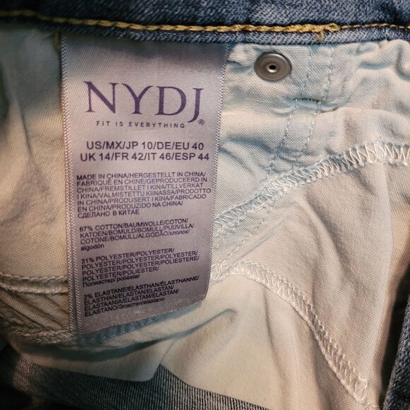NYDJ Jeans Size 10 Marilyn Straight Mid Rise Tummy Control Medium Wash Stretch - Picture 5 of 12